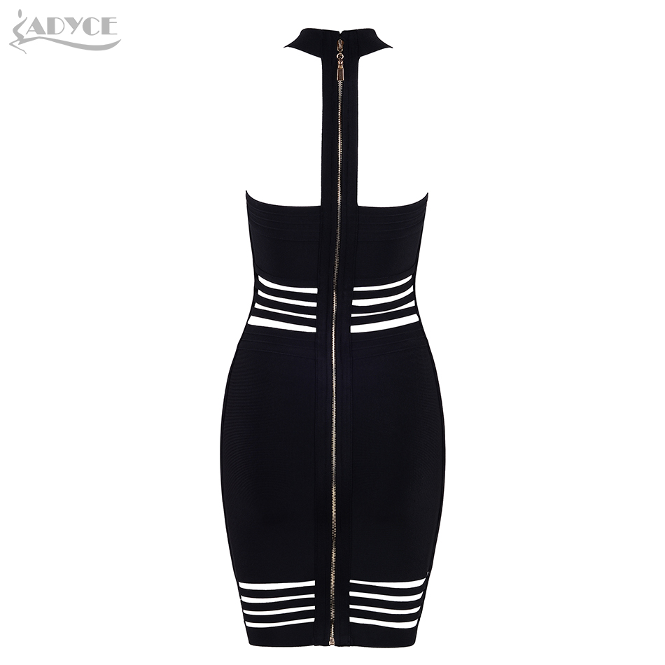  Summer Runway Bandage Dress Women Vestidos  Sexy Hollow Out Halter Black Club Dress Celebrity Evening Party Club Dress