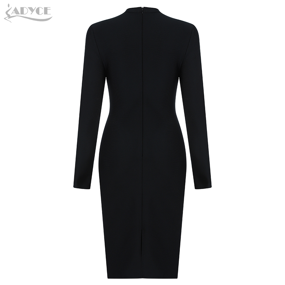   New Autumn Long Sleeve Women Bandage Dress Sexy Hollow Out Black Club Celebrity Evening Runway Party Dresses Vestidos