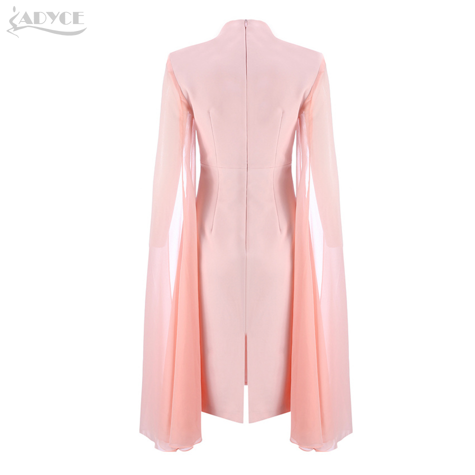   Sexy Women Bodycon Summer Runway Dress Pink O-Neck Batwing Sleeve Midi Luxury Celebrity Party Club Dresses Vestidos