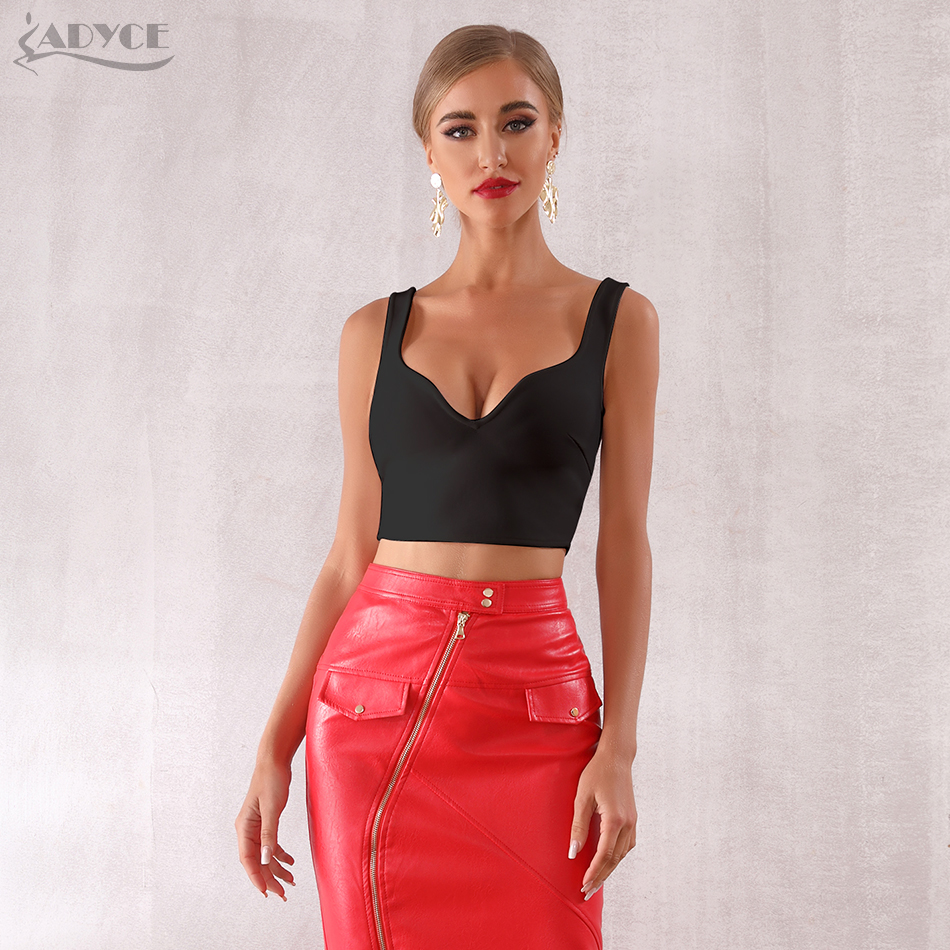   New Sexy Women Bandage Tops Blouse Celebrity Runway Short Top Vest Rayon V-Neck Tank Luxury Evening Party Women Tops
