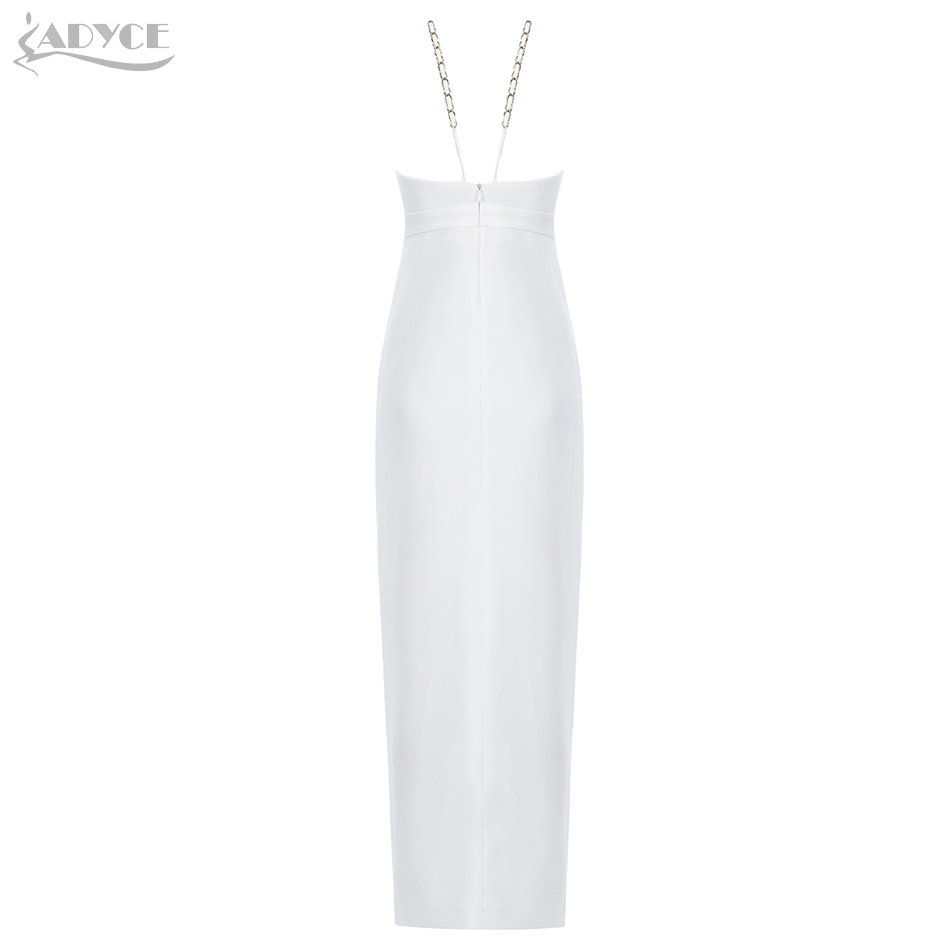   New Summer Spaghetti Strap Women Celebrity Evening Runway Party Dress Sexy Sleeveless White Maxi Bodycon Club Dresses