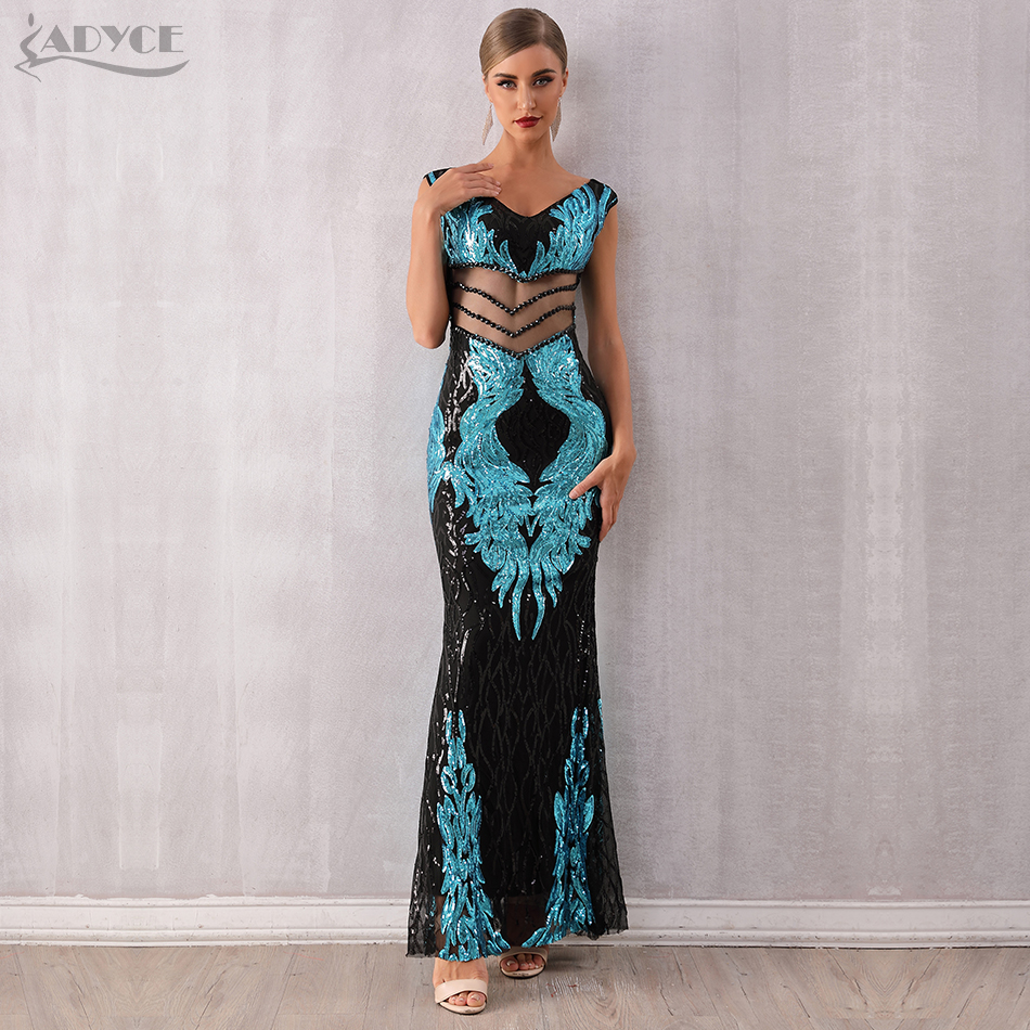   New Summer Luxury Sequined Celebrity Evening Runway Party Dress Sexy Sleeveless Lace Tank Hot Long Mermaid Club Dress