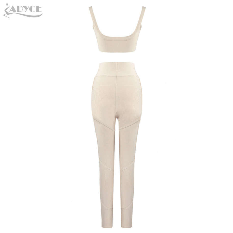   New Summer Women Club Bandage Set Strapless Tops& Long Pant 2 Two Pieces Sets Sleeveless Celebrity Evening Party Sets