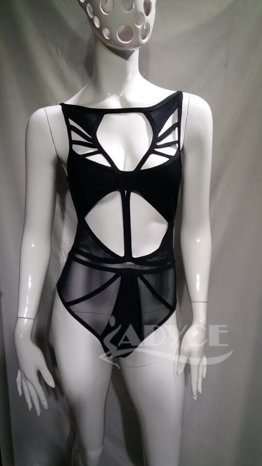  NEW summer sexy women bandage bodycon mesh black bodysuit bikini bandage swimwears  Beachwear