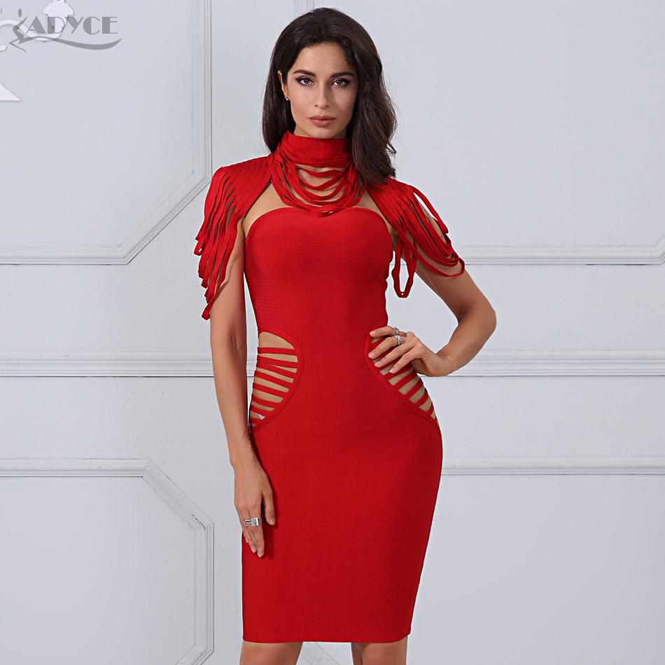   New Summer Bandage Dress Sexy Women Red Hollow Out Sleeveless Mini Bodycon Club Dress Evening Party Dresses Vestidos