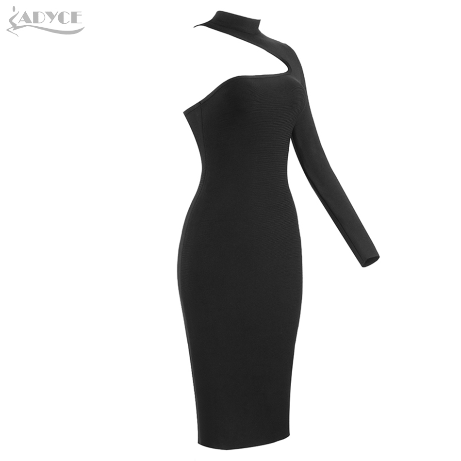   New Summer Women One Shoulder Bandage Dress Celebrity Evening Party Dress Sexy Green Black Bodycon Club Dress Vestido