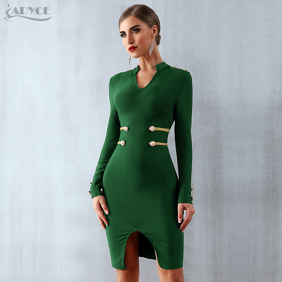   New Winter Black Elegant Celebrity Evening Party Bandage Dress Women Vestido Sexy Long Sleeve Midi Club Bodycon Dress