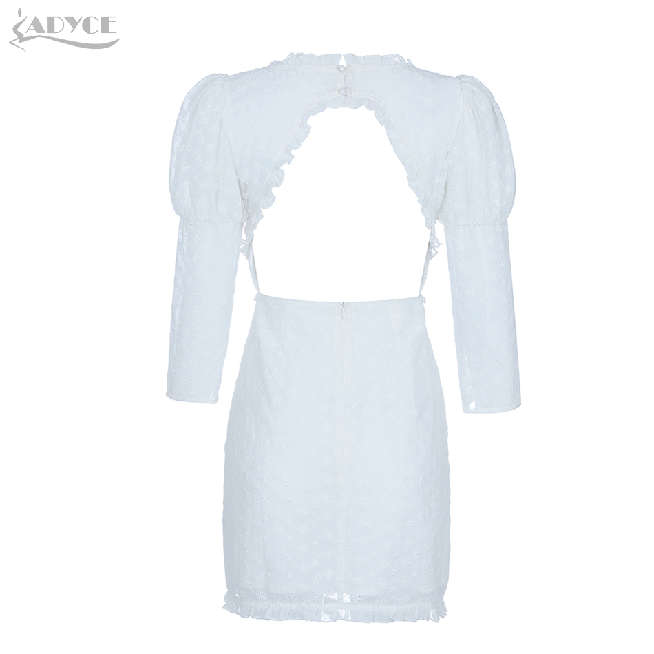  Sexy Women Summer Lace Celebrity Party Dress Vestidos Verano  Elegant Long Sleeve Lace Hollow Out Bodycon Club Dresses