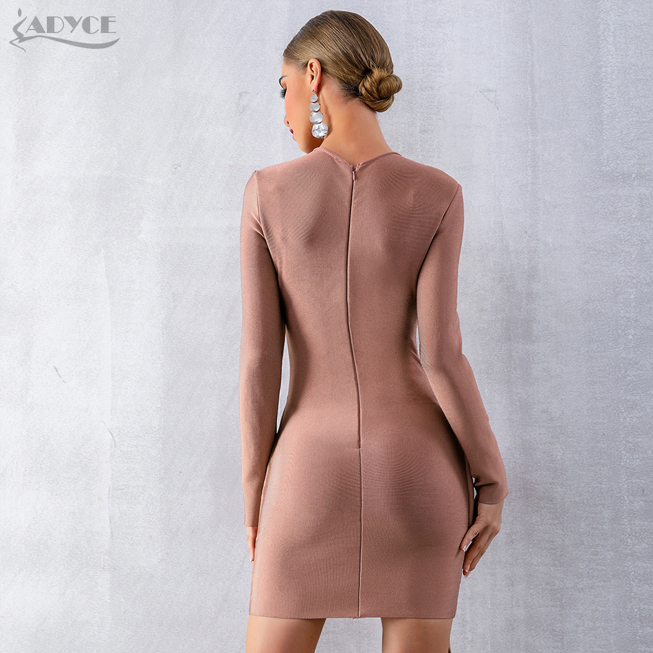   New Winter Arrival Women Bandage Dress Sexy Long Sleeve Bodycon Club Dress Mini Celebrity Evening Party Dress Vestido