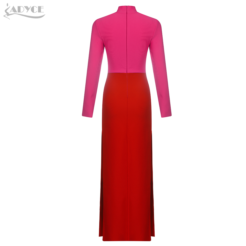   New Autumn Long Sleeve Women Bandage Dress Sexy Pink&Wine Red Club Celebrity Evening Runway Party Club Dress Vestidos