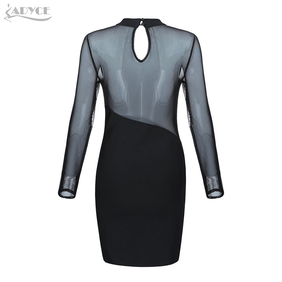   New Spring Bodycon Bandage Dress Women Sexy Black Long Sleeve Mini Club Dress Vestido Celebrity Evening Party Dresses