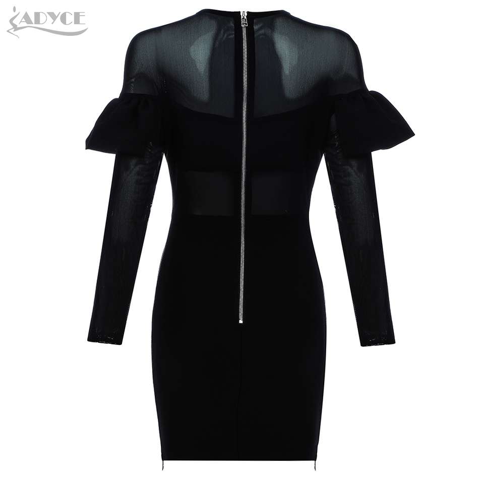  New Autumn Long Sleeve Elegant Bodycon Bandage Dress Women Vestidos Sexy Ruffles Female Club Celebrity Evening Party Dress