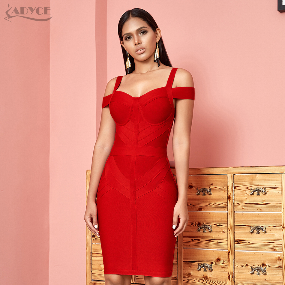  Off Shoulder Bodycon Bandage Dress Women Sexy Wine Red Spaghetti Strap Club Dress Vestidos Celebrity Evening Party Dresses