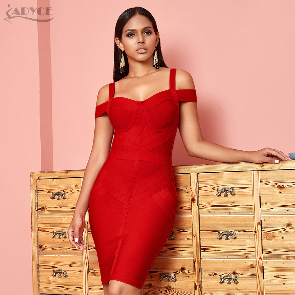  Off Shoulder Bodycon Bandage Dress Women Sexy Wine Red Spaghetti Strap Club Dress Vestidos Celebrity Evening Party Dresses