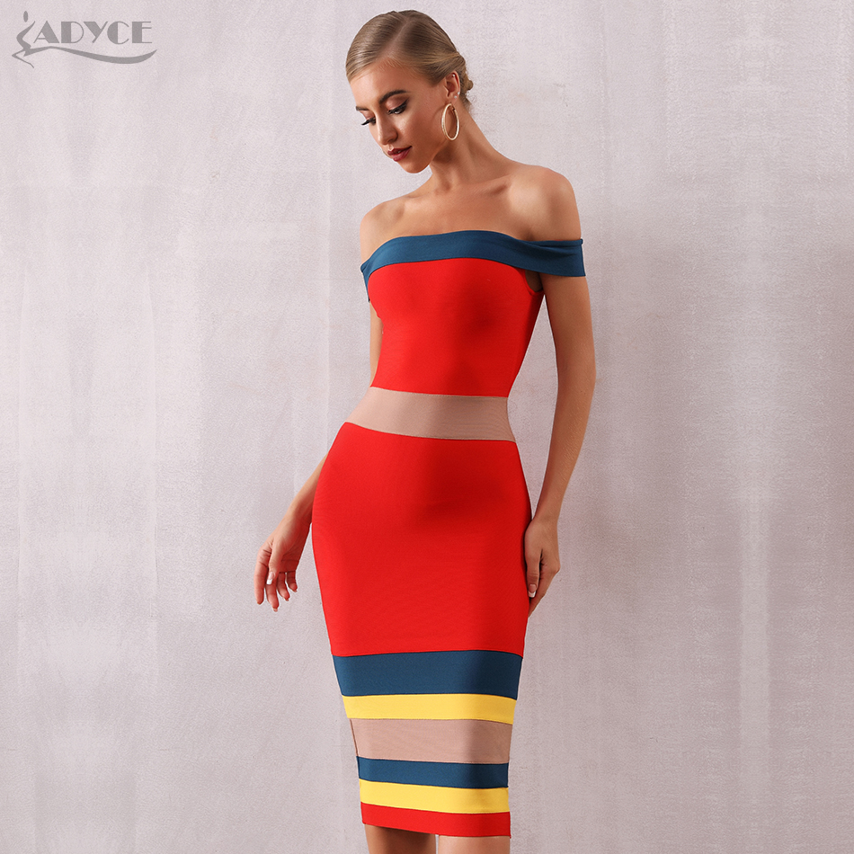   New Summer Bandage Dress Women Vestidos Sexy Slash Neck Short Sleeve Off Shoulder Club Celebrity Evening Party Dress