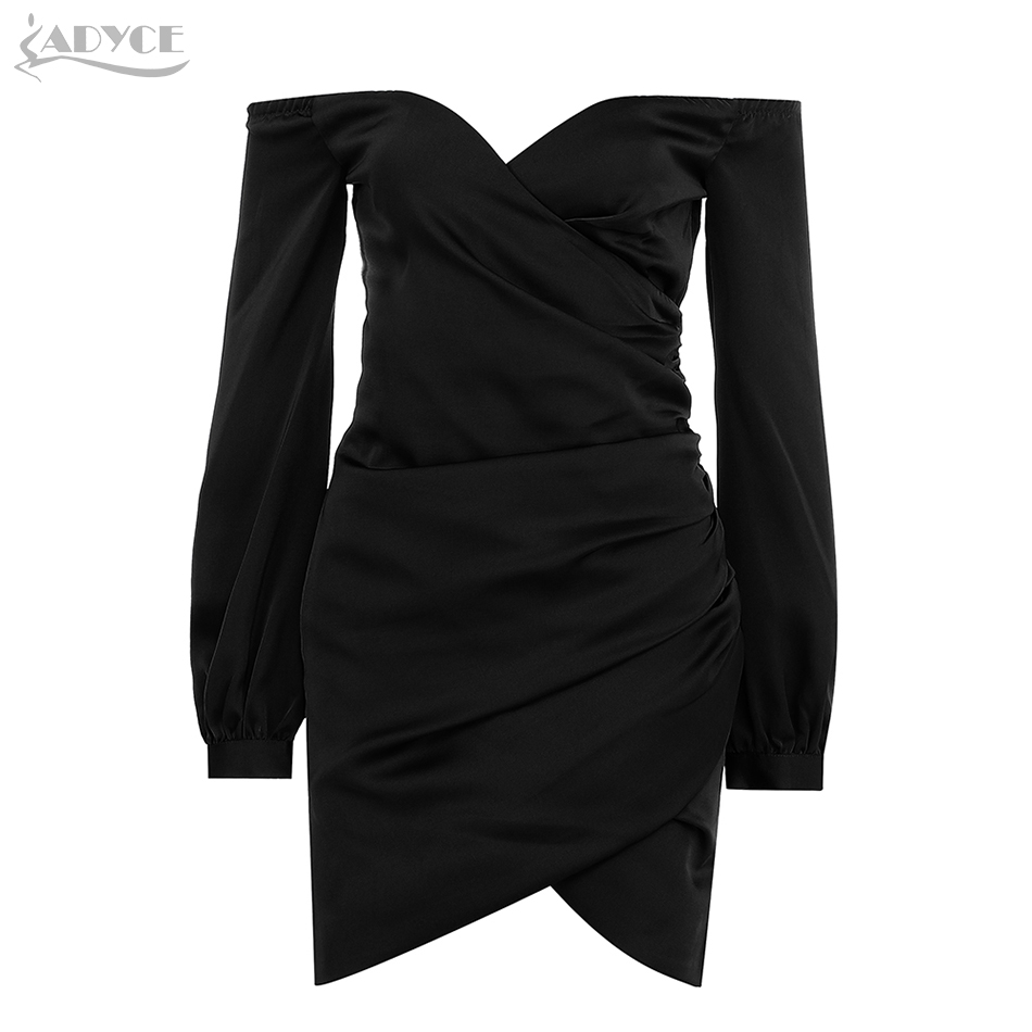   New Winter Off Shoulder Bodycon Club Dress Women Sexy Strapless Long Sleeve Celebrity Evening Party Dresses Vestidos