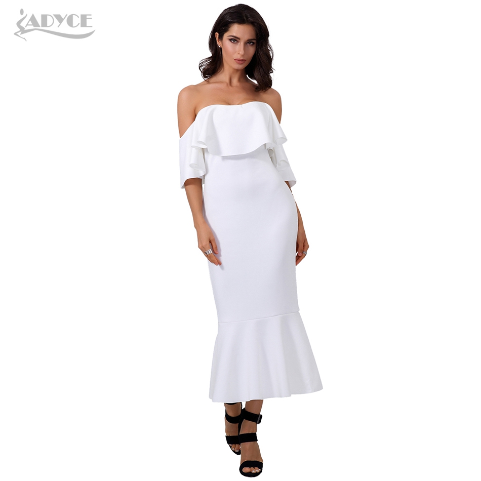   New Summer White Elegant Bodycon Club Dress Women Vestidos Sexy Short Butterfly Sleeve Ruffles Celebrity Party Dress