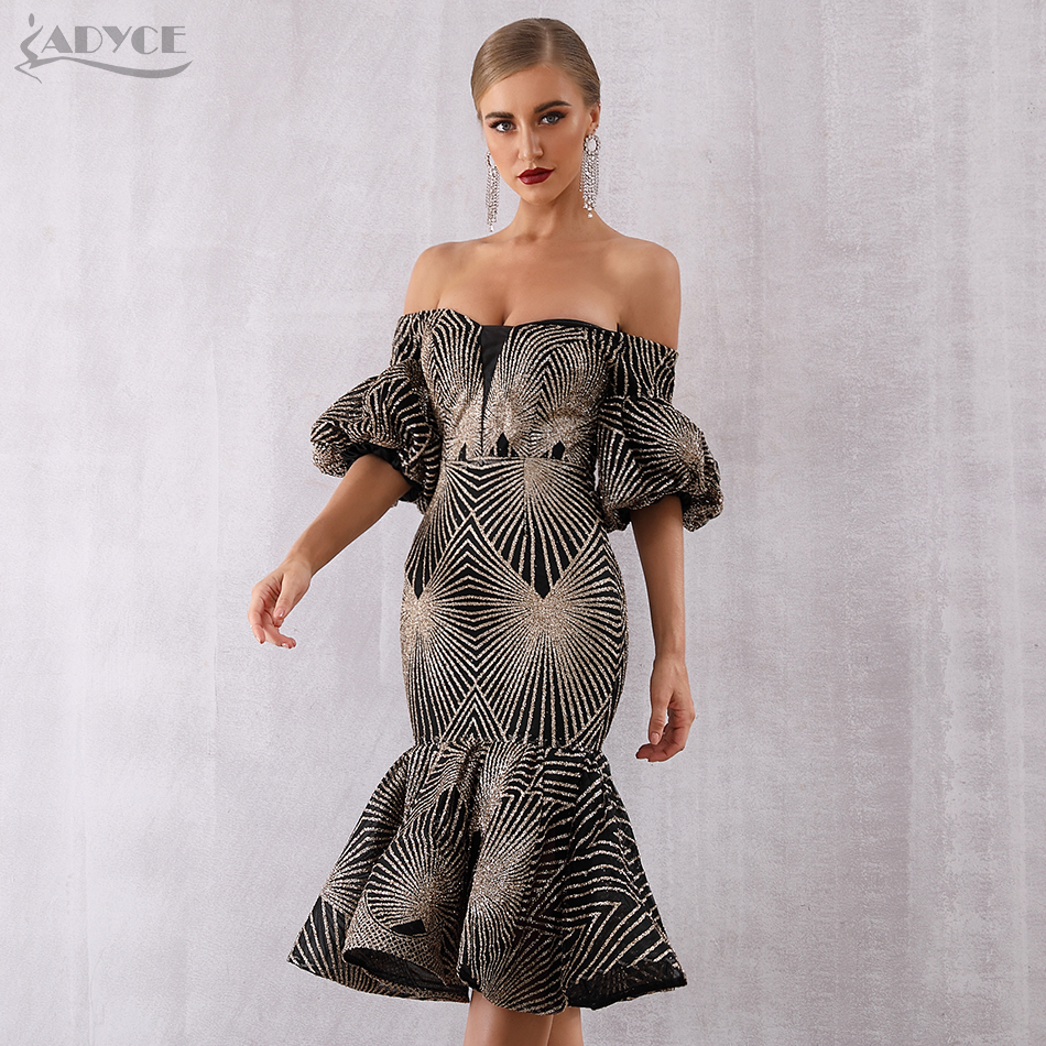  New Summer Bandage Dress Women Vestido  Sexy Slash Neck Short Sleeve Off Shoulder Midi Celebrity Evening Party Dresses