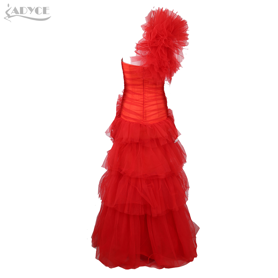   New Fashion One Shoulder Sexy Bodycon Celebrity Evening Party Dress Women Elegant Red Ball Gown Club Dress Vestidos