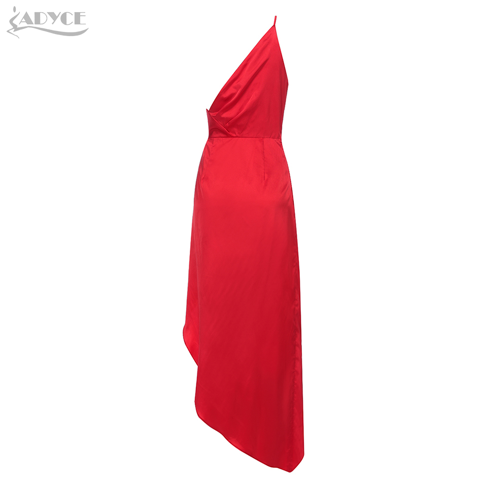   New Summer One Shoulder Women Dress Sexy Sleeveless Ruffles Red Club Dress Celebrity Evening Maxi Elegant Party Dress