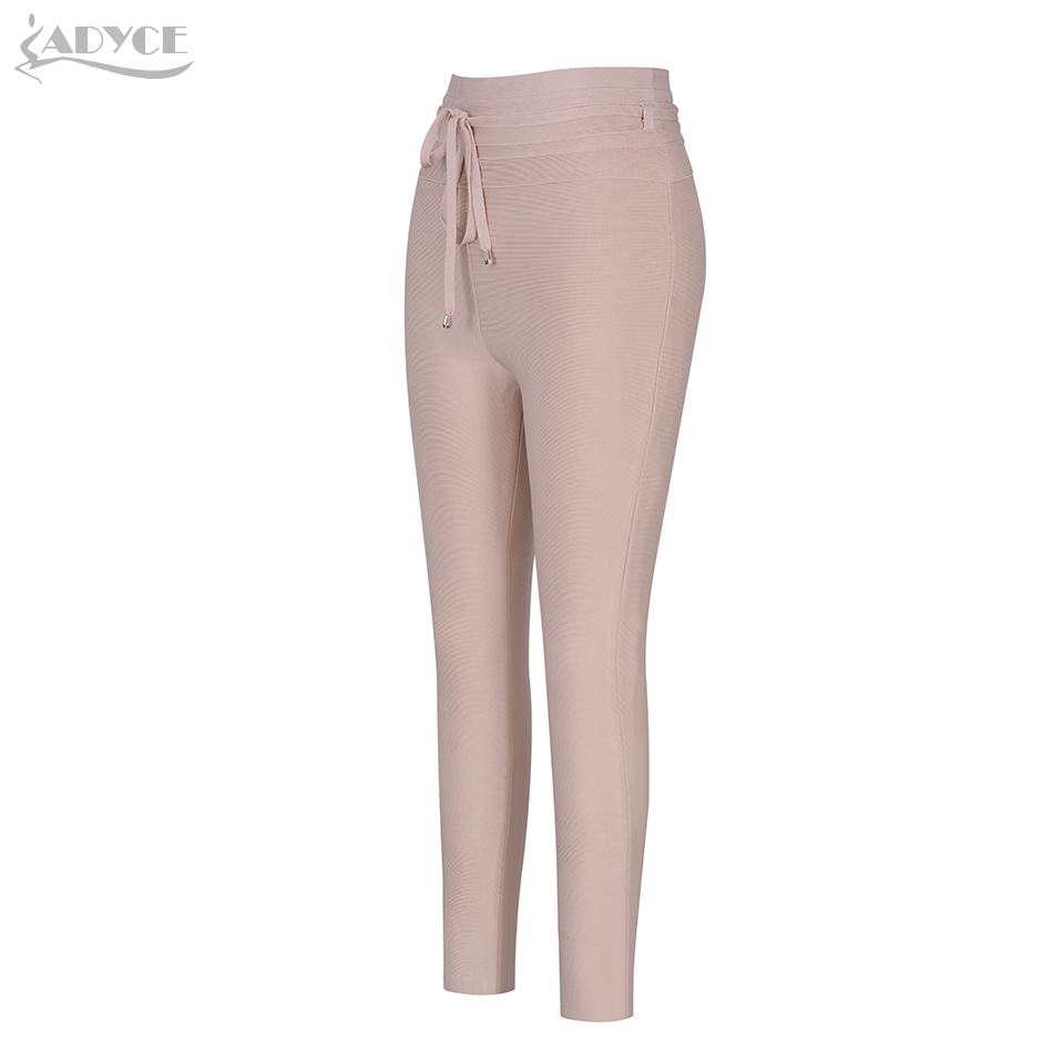   New Summer Pencil Pants Women Sexy Skinny Pants High Waist Nude Belt Trousers Party Bodycon Long Bandage Party Pants