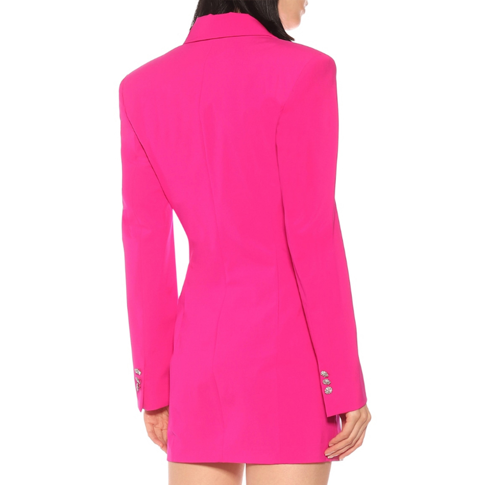   New Winter Women Long Sleeve Female Fashion Club Coat Sexy V-Neck Rose Red Double Breasted Slim Trench Coats