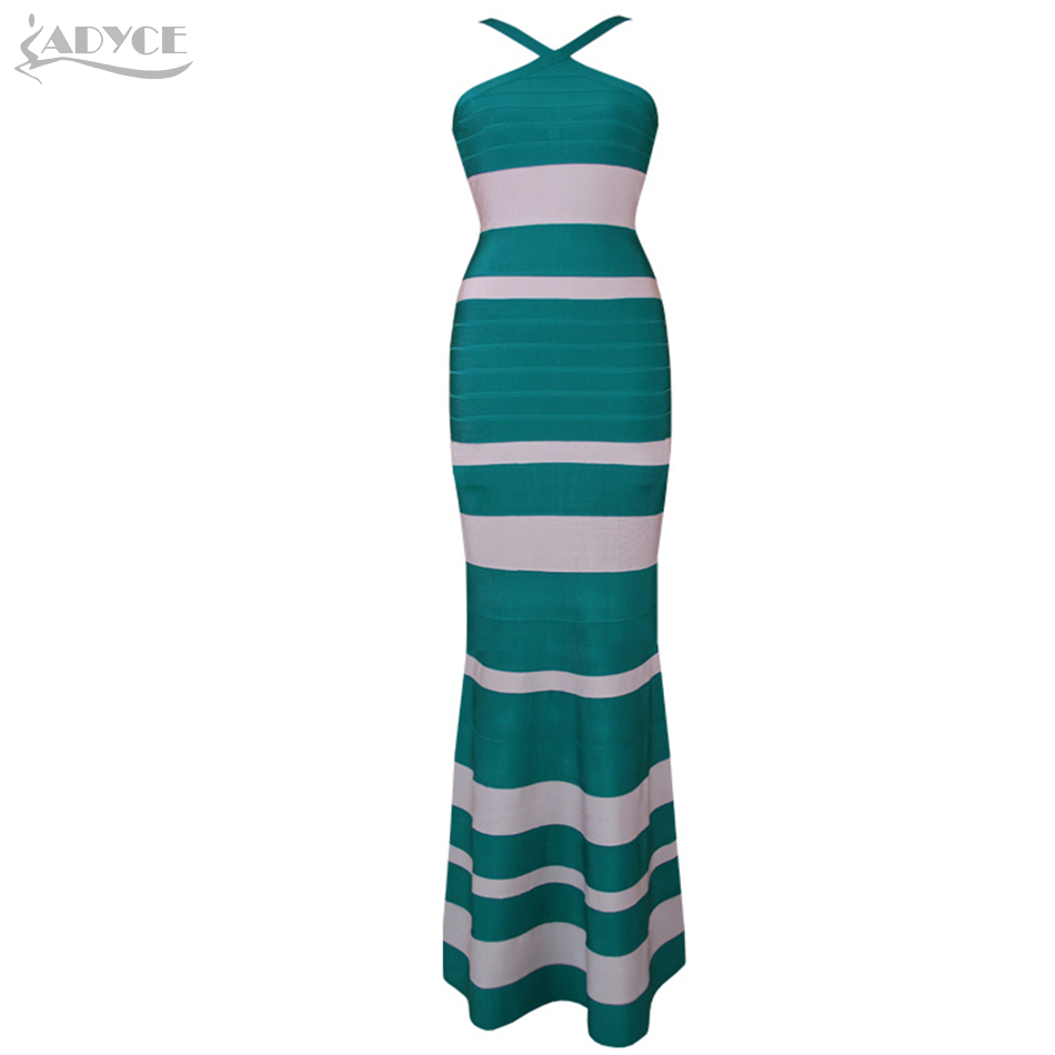   New Arrival Woman Bandage Dresses Chic Sexy Sleeveless Strapless Spaghetti Striped Celebrity Party Dress Vestidos