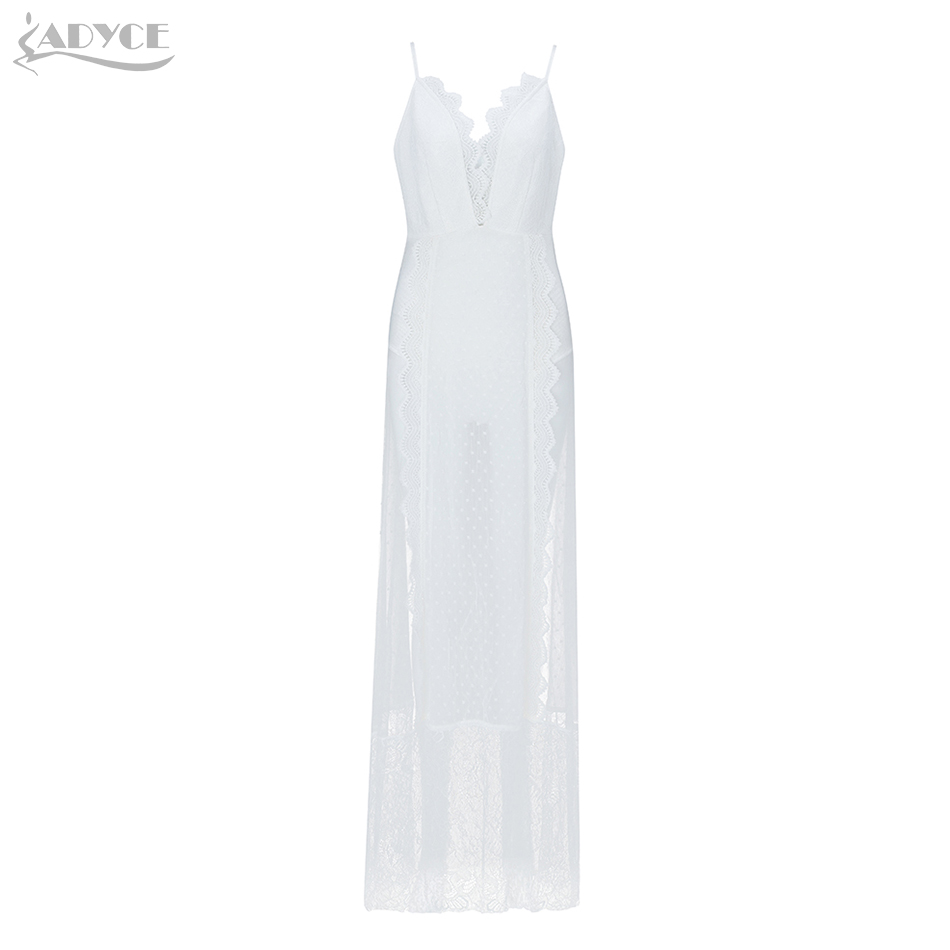  Summer Women Bandage Dress  New Arrival White Lace Sleeveless Spaghetti Strap Club Dress Celebrity Party Dress Vestido