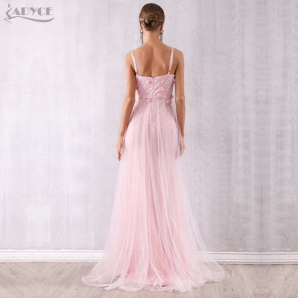   New Summer Women Pink Appliques Club Dress Sexy Lace Sleeveless Spapgetti Strap Celebrity Evening Party Dress Vestido