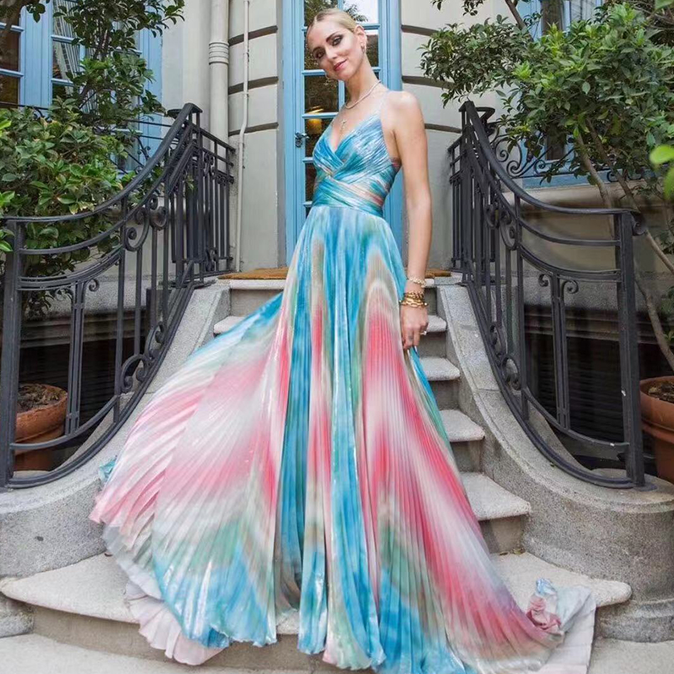   New Summer Maxi Women Celebrity Party Dress Vestido Sexy Sleeveless Spaghetti Strap Club Dress  Elegant Long dress