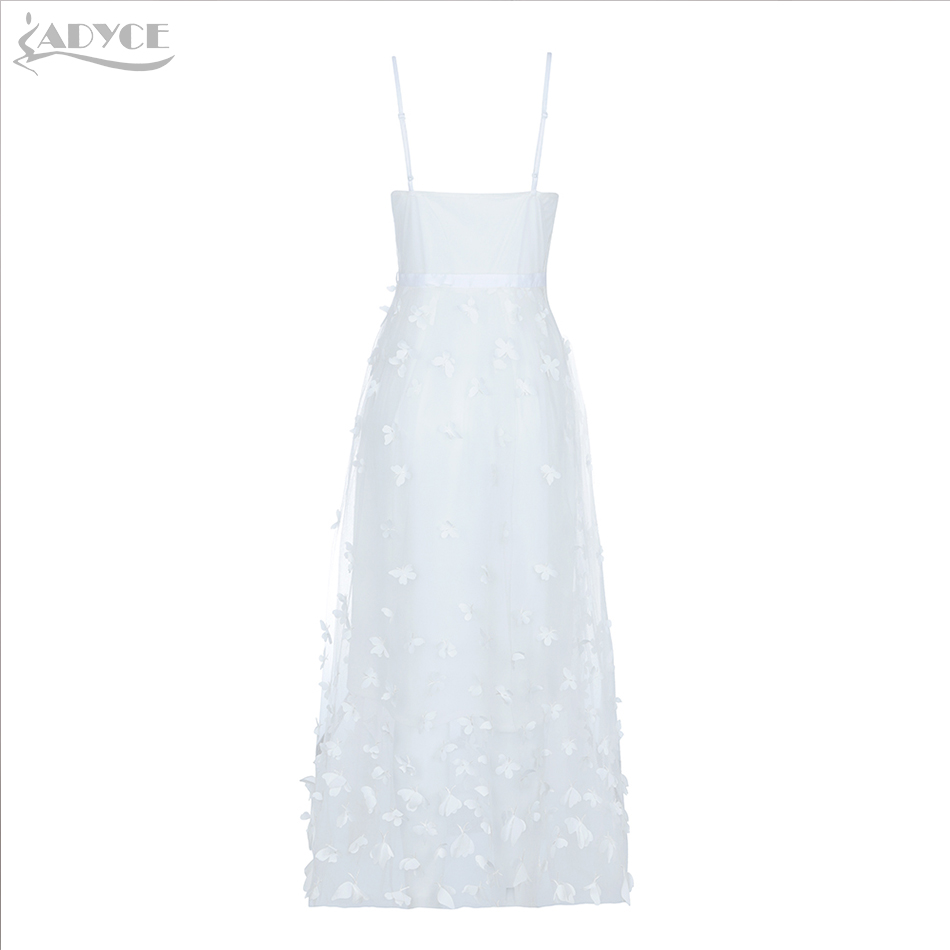  Summer Women Bandage Dress  New Arrival White Lace Sleeveless Spaghetti Strap Club Dress Vestido Celebrity Party Dress