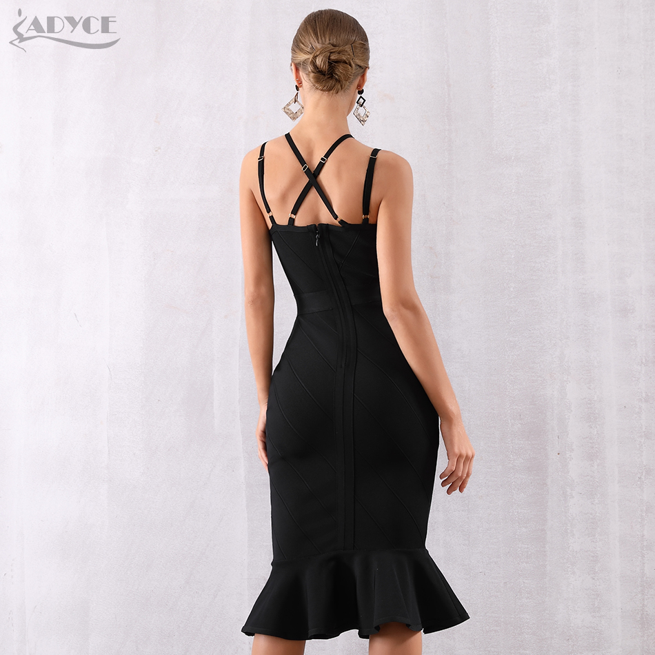   New Summer Women Black Bandage Dress Sexy Halter Sleeveless Mermaid Club Dress Vestidos Celebrity Evening Party Dress