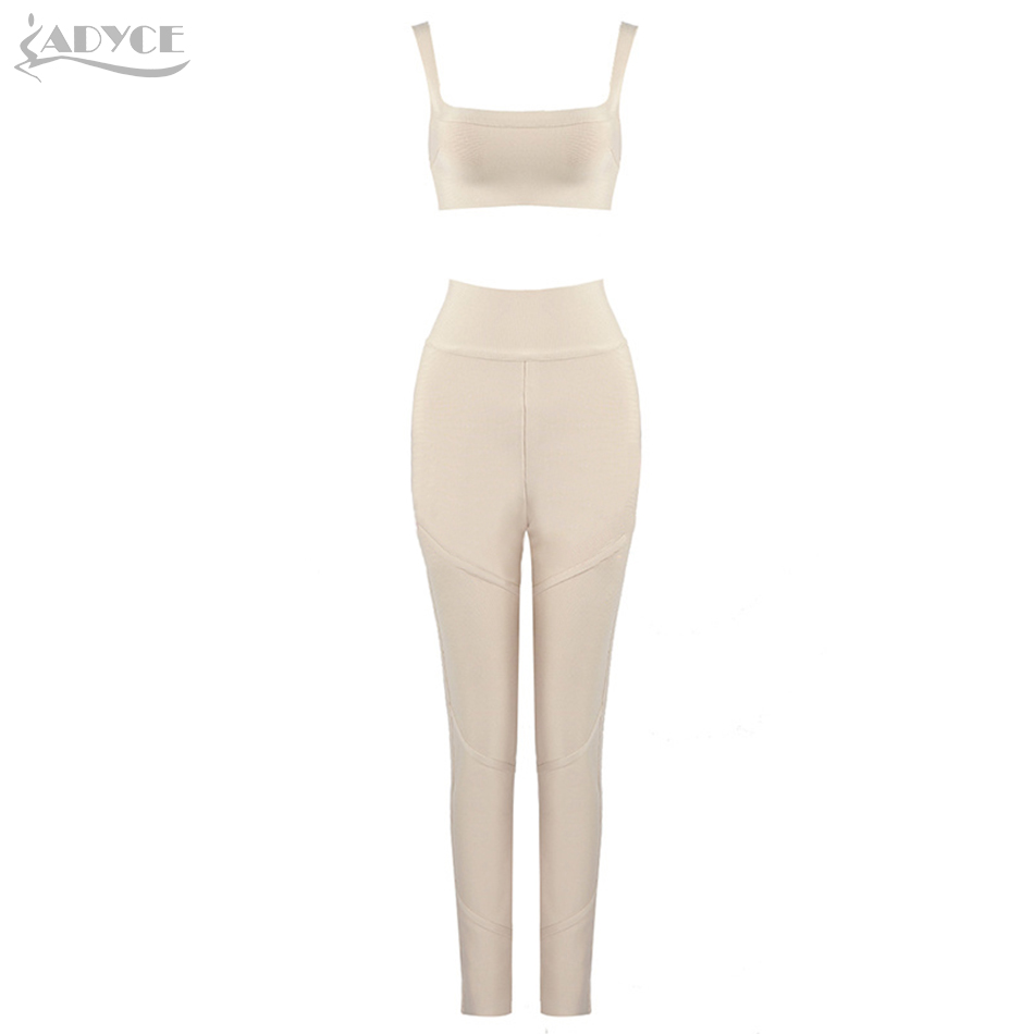   New Summer Women Club Bandage Set Strapless Tops&amp; Long Pant 2 Two Pieces Sets Sleeveless Celebrity Evening Party Sets