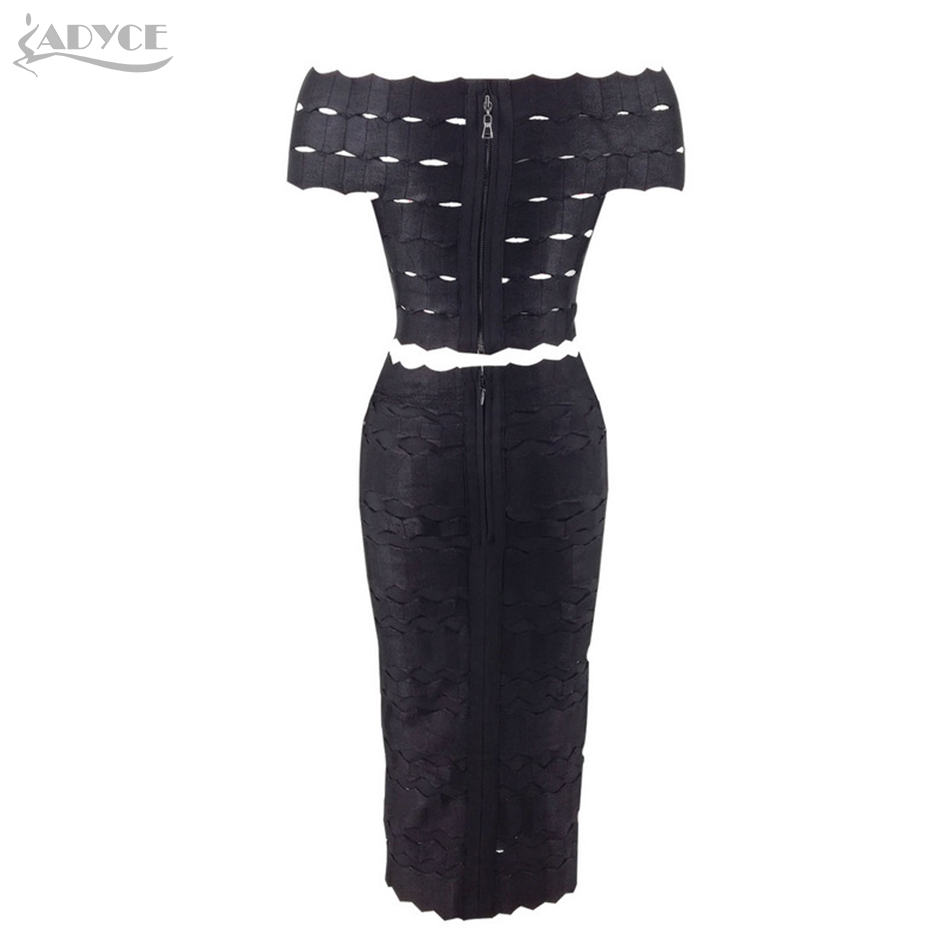   Chic New Fashion Women Summer Black Two Pieces Set Short Top&Bodycon Skirt Celebrity Runway Dress 2 pieces Set