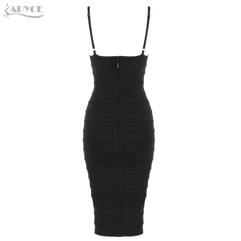   New Summer Black Bodycon Bandage Dress Sexy Spaghetti Strap Sleeveless Hollow Out Club Celebrity Evening Party Dress